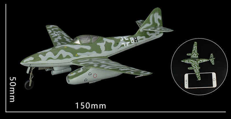 The Messerschmitt Me 262 pre-built aircraft model size