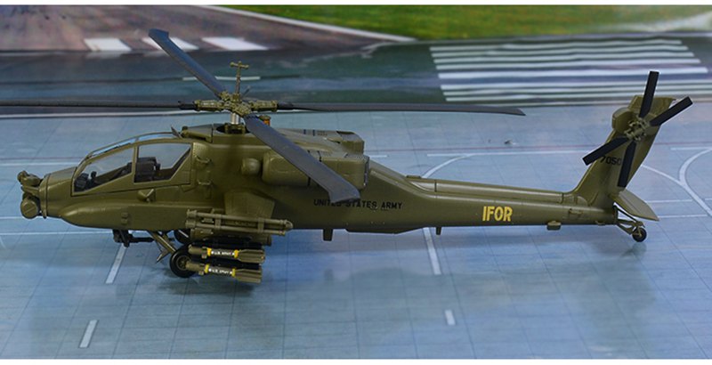 pre-built 1/72 scale helicopter Apache model
