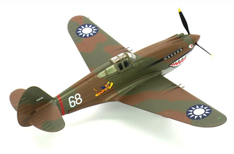 1/72 scale prebuilt P-40 attack aircraft model