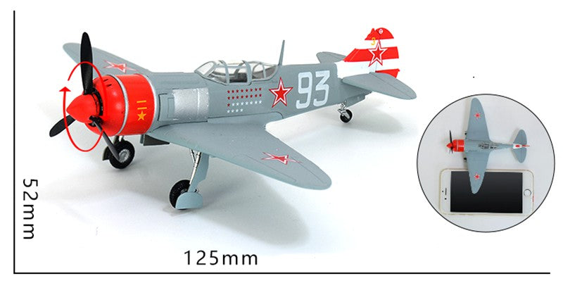 prebuilt 1/72 scale Lavochkin La-7 Soviet fighter aircraft model 36332 dimensions