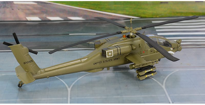 prebuilt 1/72 scale AH-64A Apache model helicopter