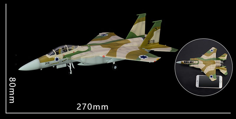 37124 prebuilt 1/72 scale F-15 model size