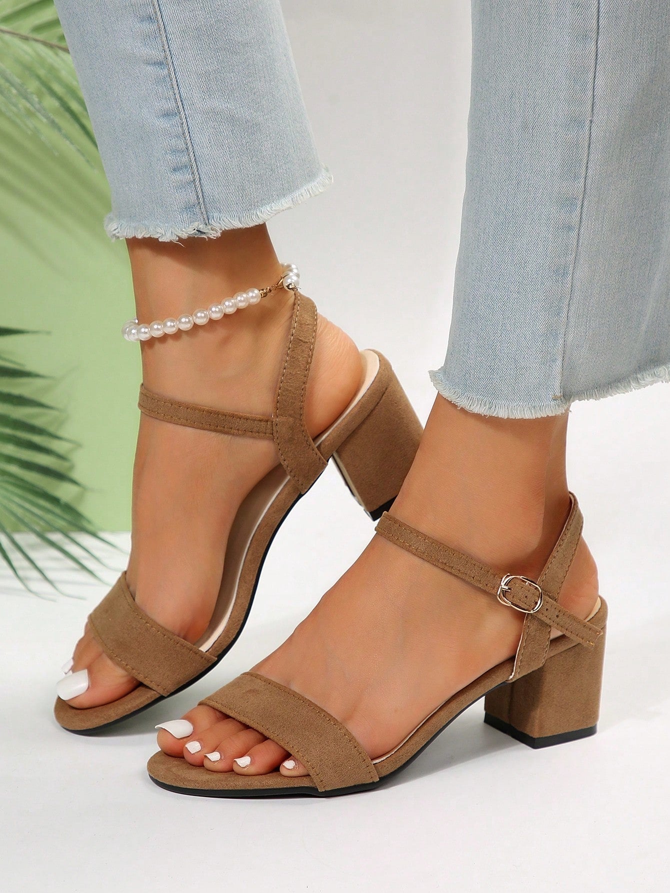 New Arrival Chunky Heeled Sandals For Women, Peep Toe Ankle Strap Summer Shoes