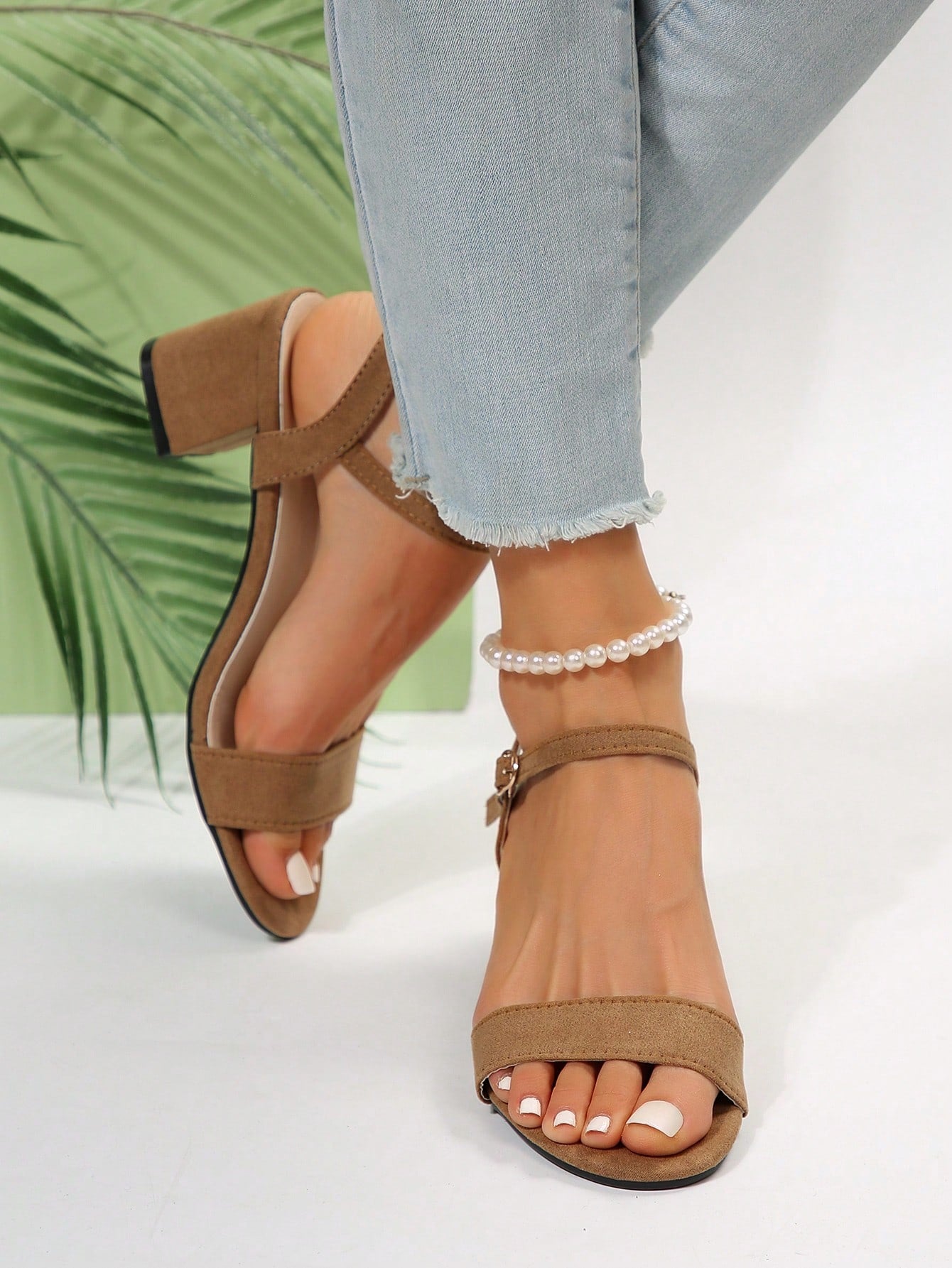 New Arrival Chunky Heeled Sandals For Women, Peep Toe Ankle Strap Summer Shoes