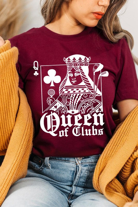 Playing Card Queen Golf Clubs Graphic T Shirts