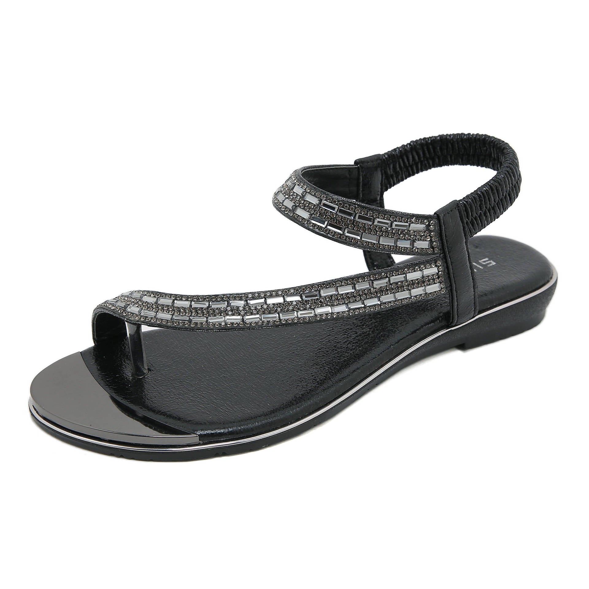 Belifi Flat Rhinestone Comfortable Versatile Sandals