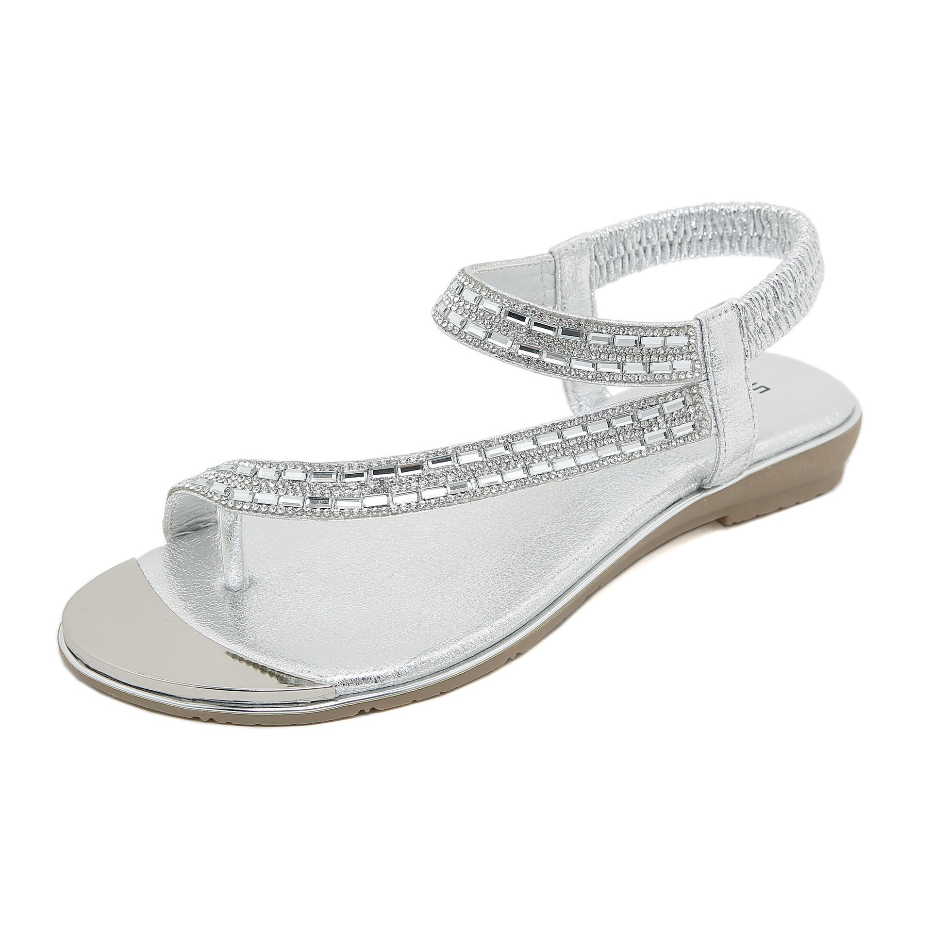 Belifi Flat Rhinestone Comfortable Versatile Sandals