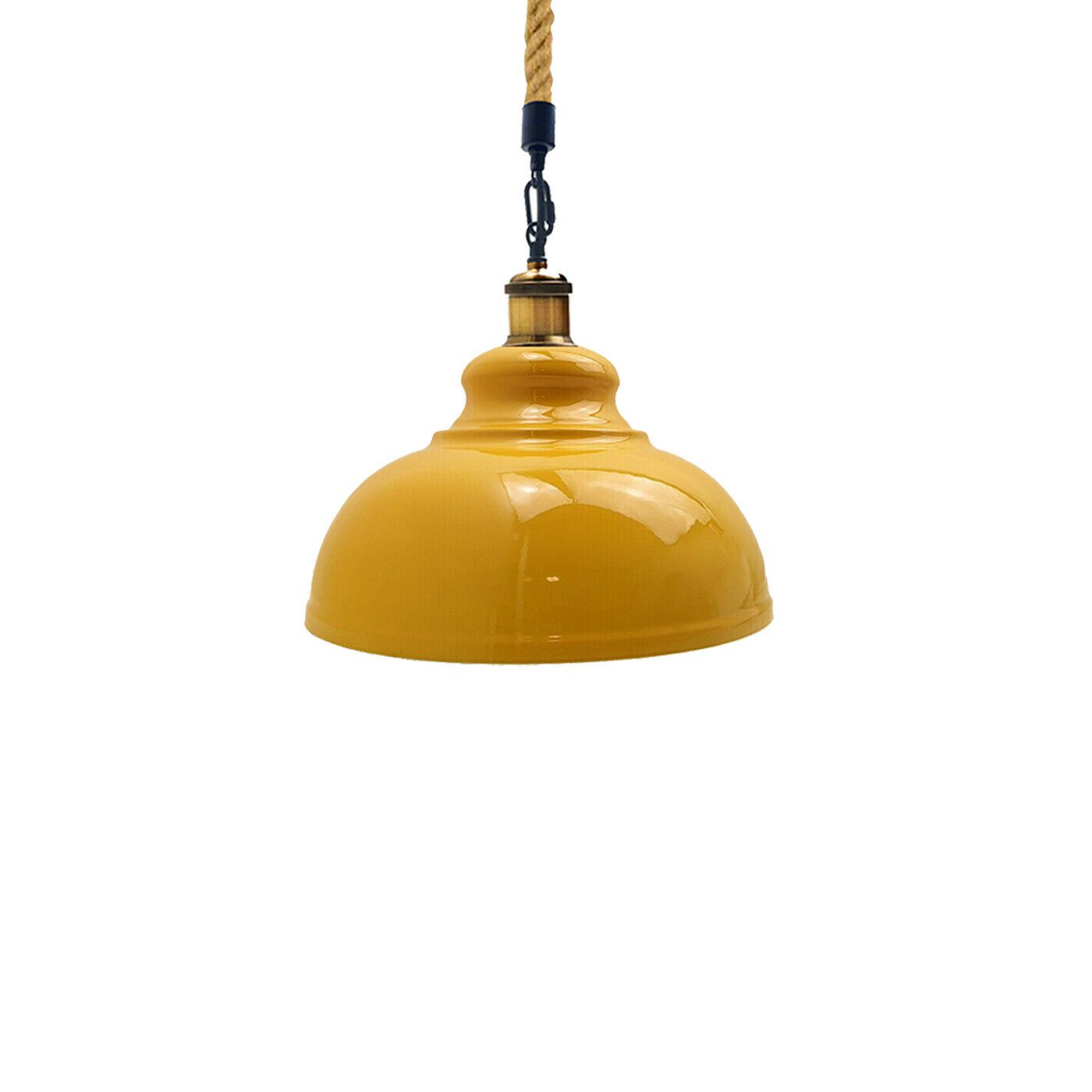 Adelina - Yellow Shade Hemp Rope Cord Ceiling Light