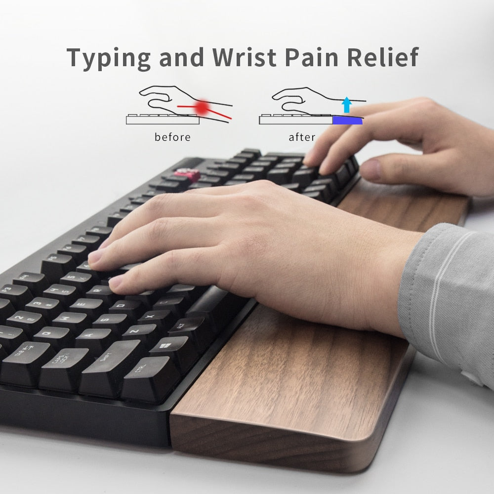 Wooden Keyboard Wrist Rest Ergonomic Gaming Desk Wrist Pad Support