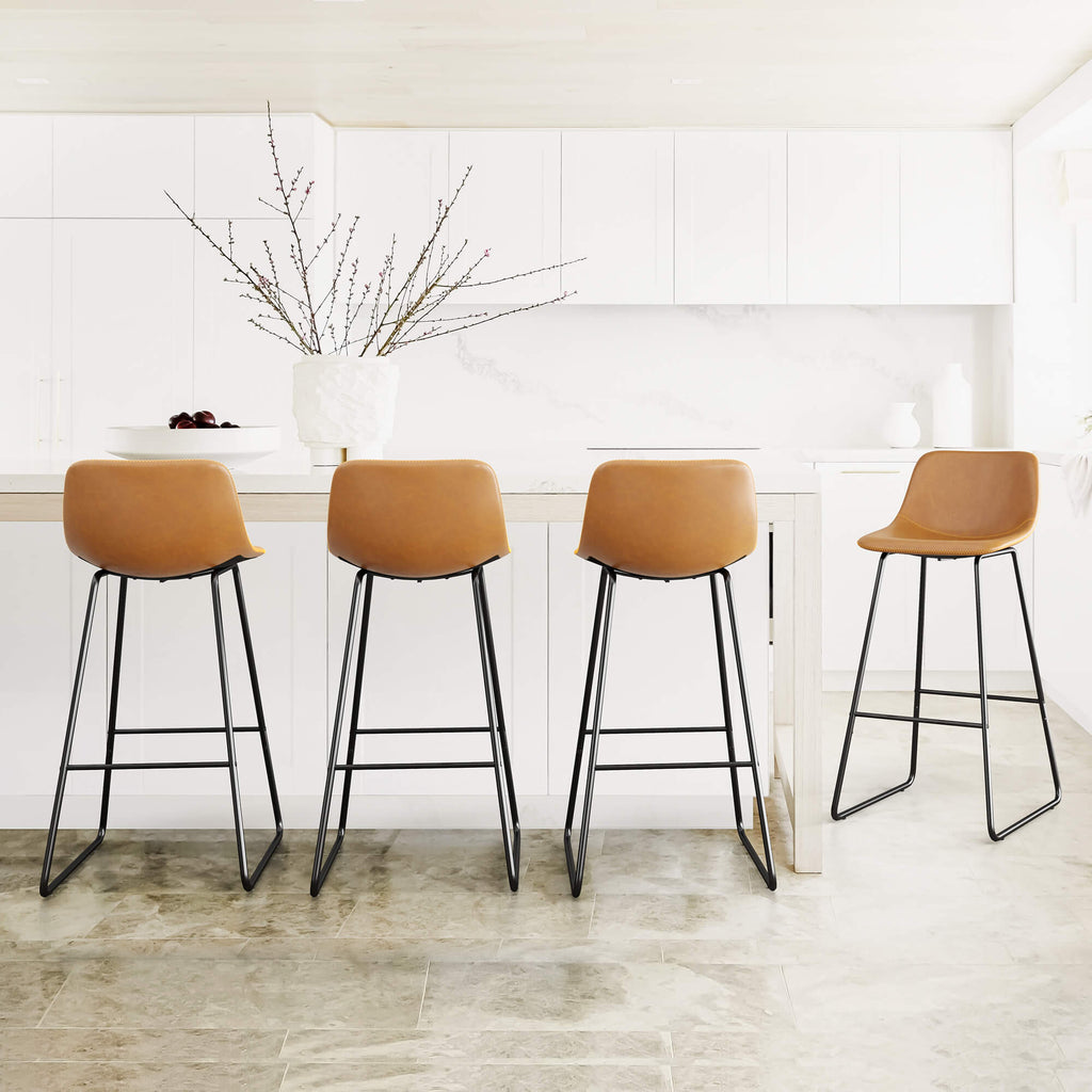 modern faux leather bar stool set of 4