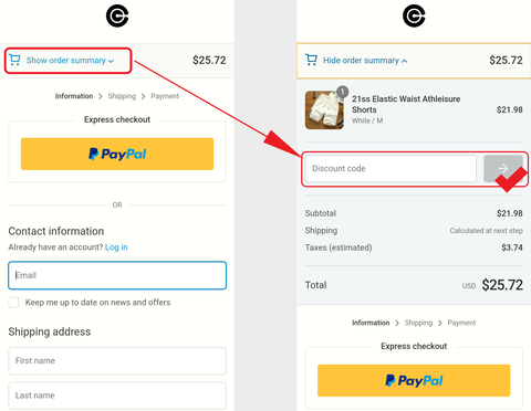 Use of Discount Code – CCS