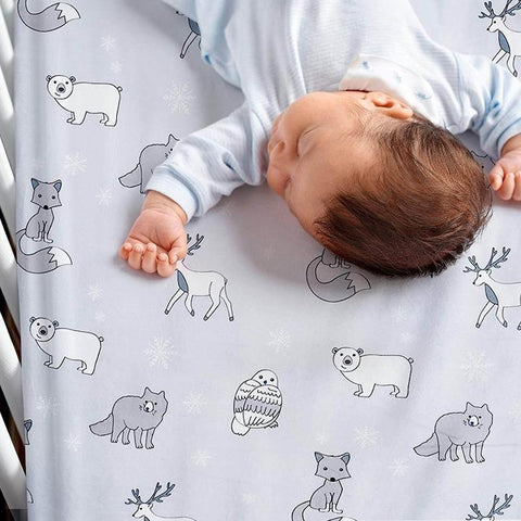 Micro Fleece Plush Crib Sheet - Animals & Forest - TILLYOU