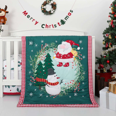 Christmas theme 4-Piece Crib Bedding Set - TILLYOU