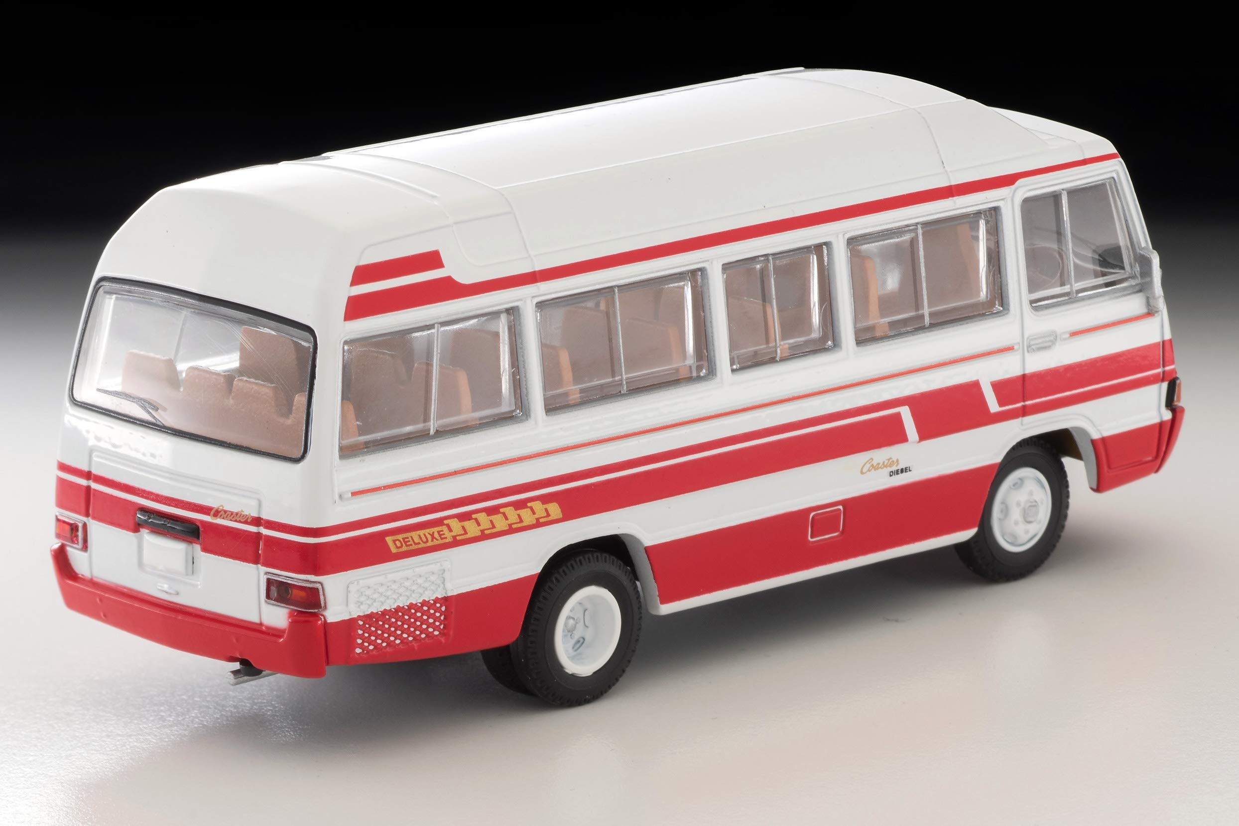 Tomytec Tomica Limited Vintage Deluxe Toyota Coaster High Roof 1/64 Scale Car White/Red