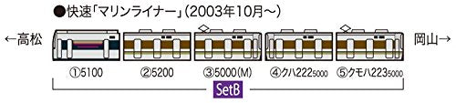 Tomytec Tomix N Gauge 223 5000 Series Marine Liner Train Set B - 5 Cars Model 98260