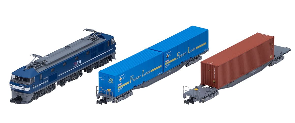 Tomytec Tomix N Gauge 3-Car EF210 Container Train Set 98394 Model Freight Rail