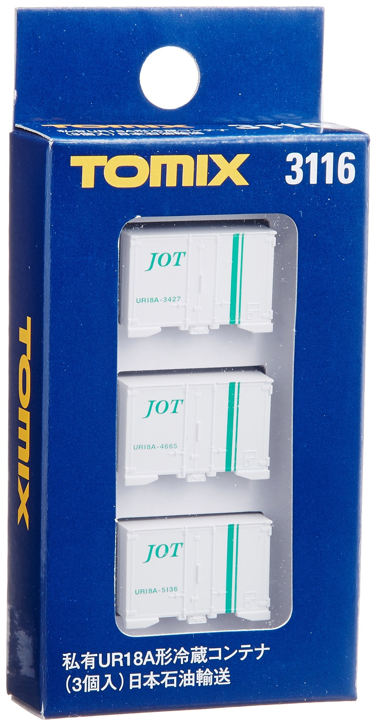 Tomytec Tomix N Gauge Ur18A 3-Piece Refrigerated Container - Nippon Oil Railway Model