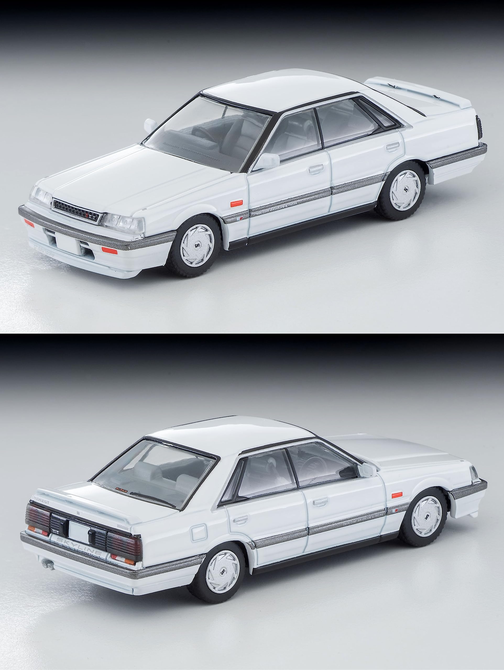 Tomytec Vintage Neo Nissan Skyline 1987 4-Door Ht Gt Twin Cam White - 1/64 Scale Model