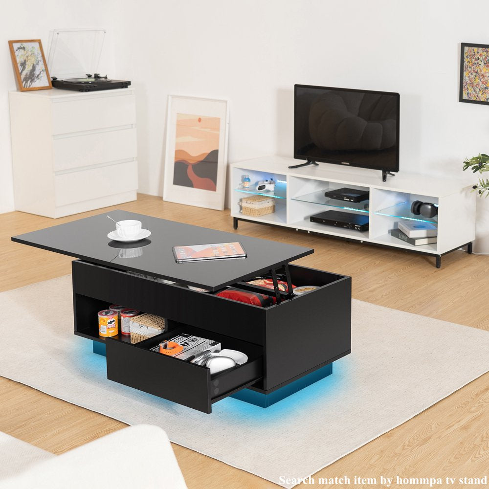 LED Lift Top Coffee Table - Modern 39.4