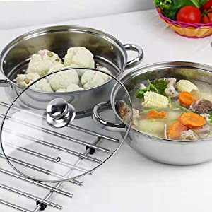 2-layer Stainless Steel Soup Steamer 28cm