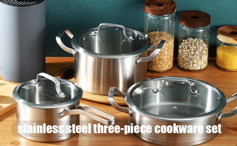 430 Stainless Steel Three-Piece Cookware Set