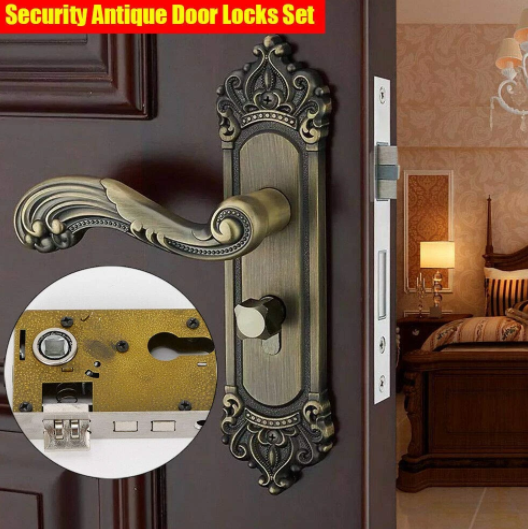 Home Door Entry Handle Dual Latch Locks Set