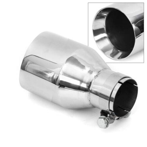 2.5" Inlet 4.5" Outlet 8.66inch Long Exhaust Tip Angle Cut Stainless Steel
