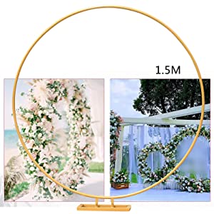 1.5m Diameter Wedding Flower Backdrop Wedding Flower Stand For Signage And Photo Backdrop (Gold)