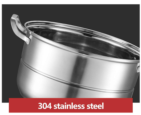 5-Layer Steamer Stackable Steam Cooker 304 Stainless Steel Steamer