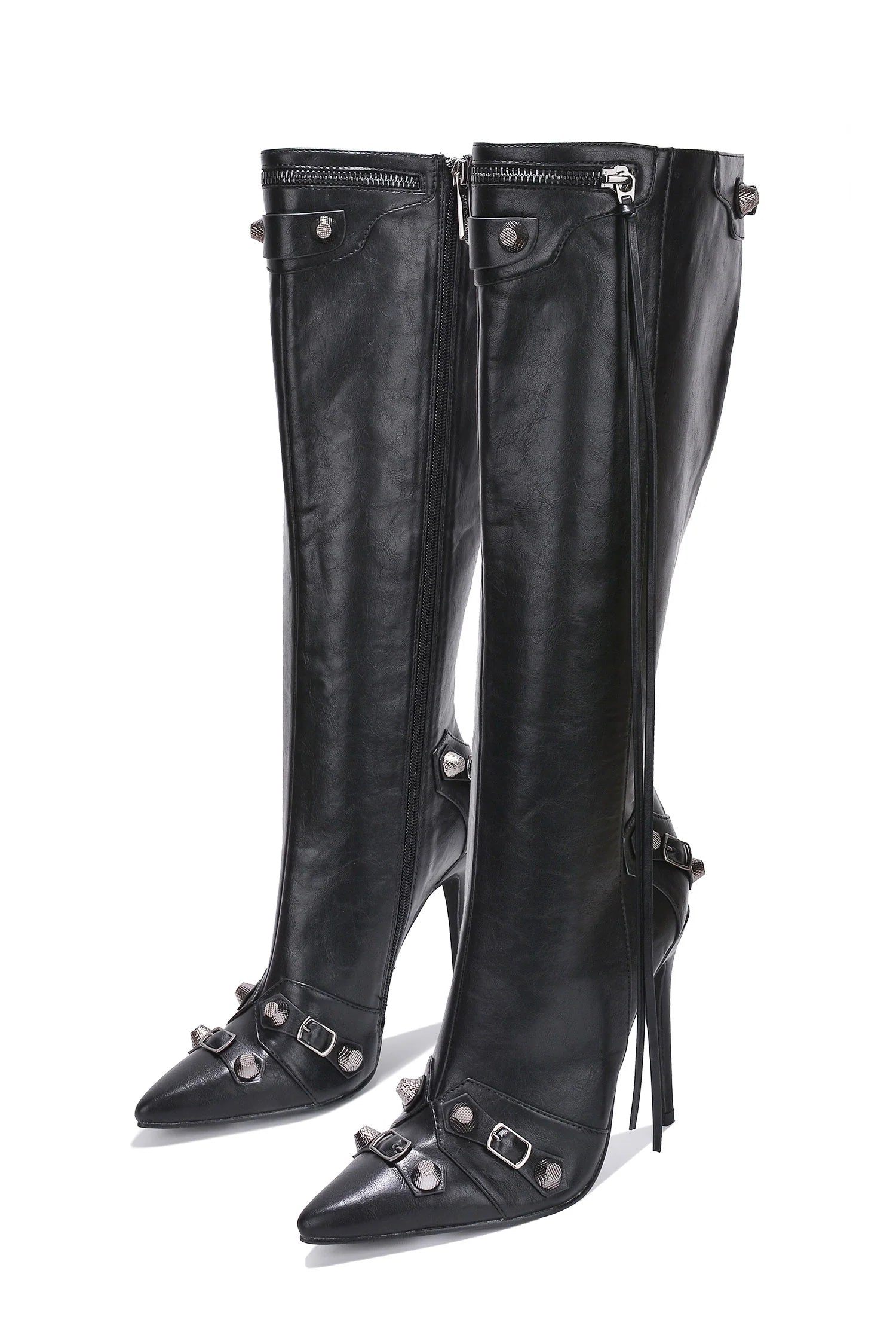 Pointed Toe Heel Knee High Boots Pofin Cape Robbin