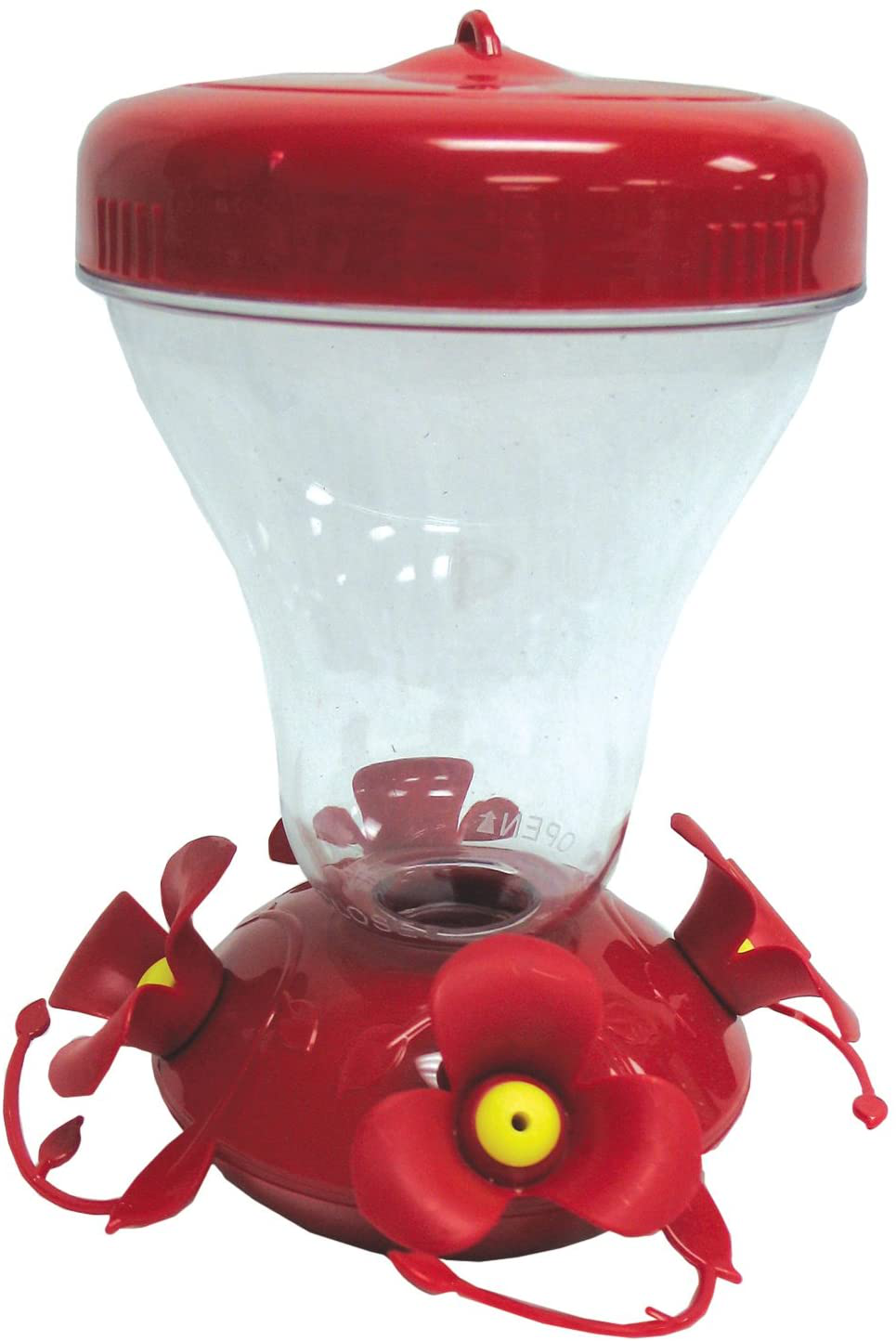 Top Fill Push-Pull Magnolia Plastic Hummingbird Feeder - 16-ounce