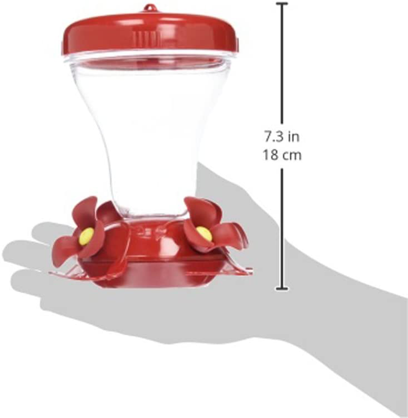 Top Fill Push-Pull Magnolia Plastic Hummingbird Feeder - 16-ounce