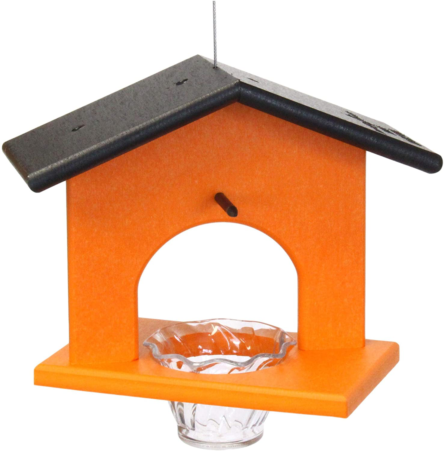 Oriole Bird Feeder, Poly-Wood Hanging Oriole Jelly Feeder (Orange)