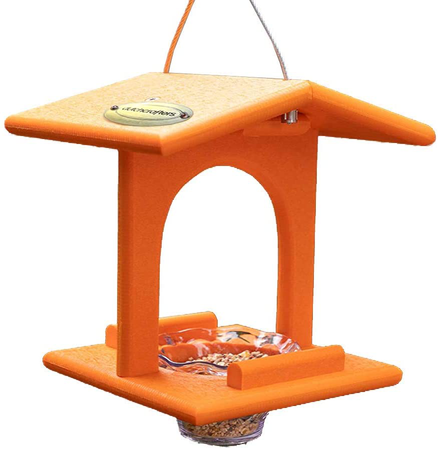 Poly Plastic Outdoor Oriole Bird Feeder with Single Removable Jelly Jar Feeding Cup