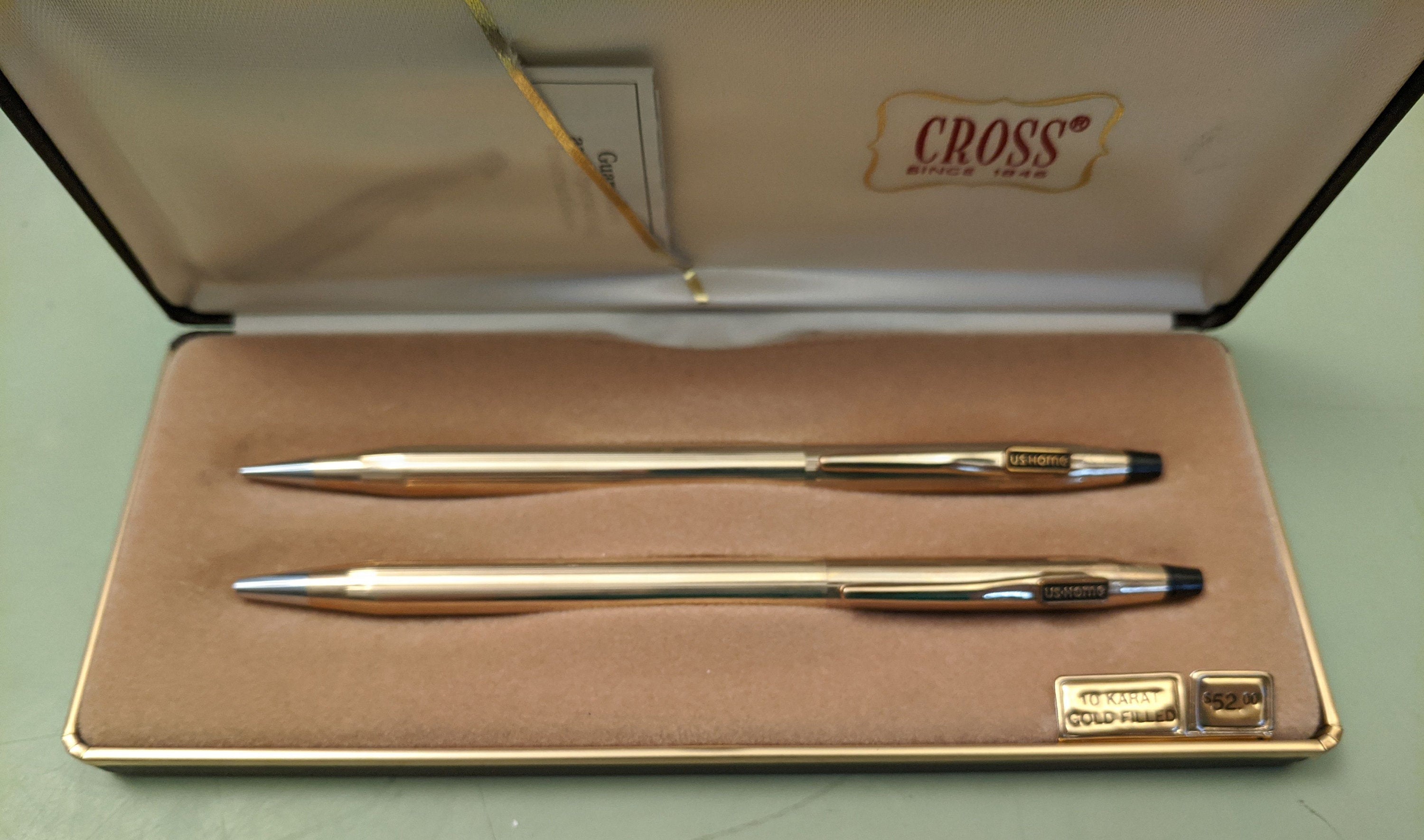 CROSS 10k * Gold Filled Pen Pencil Set With Case & Booklet F*S