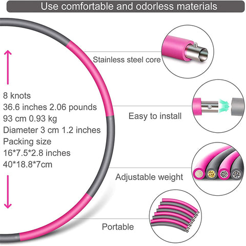 Exercise Hoop for Weight Loss 8 Sections Detachable Design