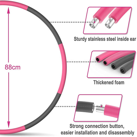 Exercise Hoop for Weight Loss 8 Sections Detachable Design