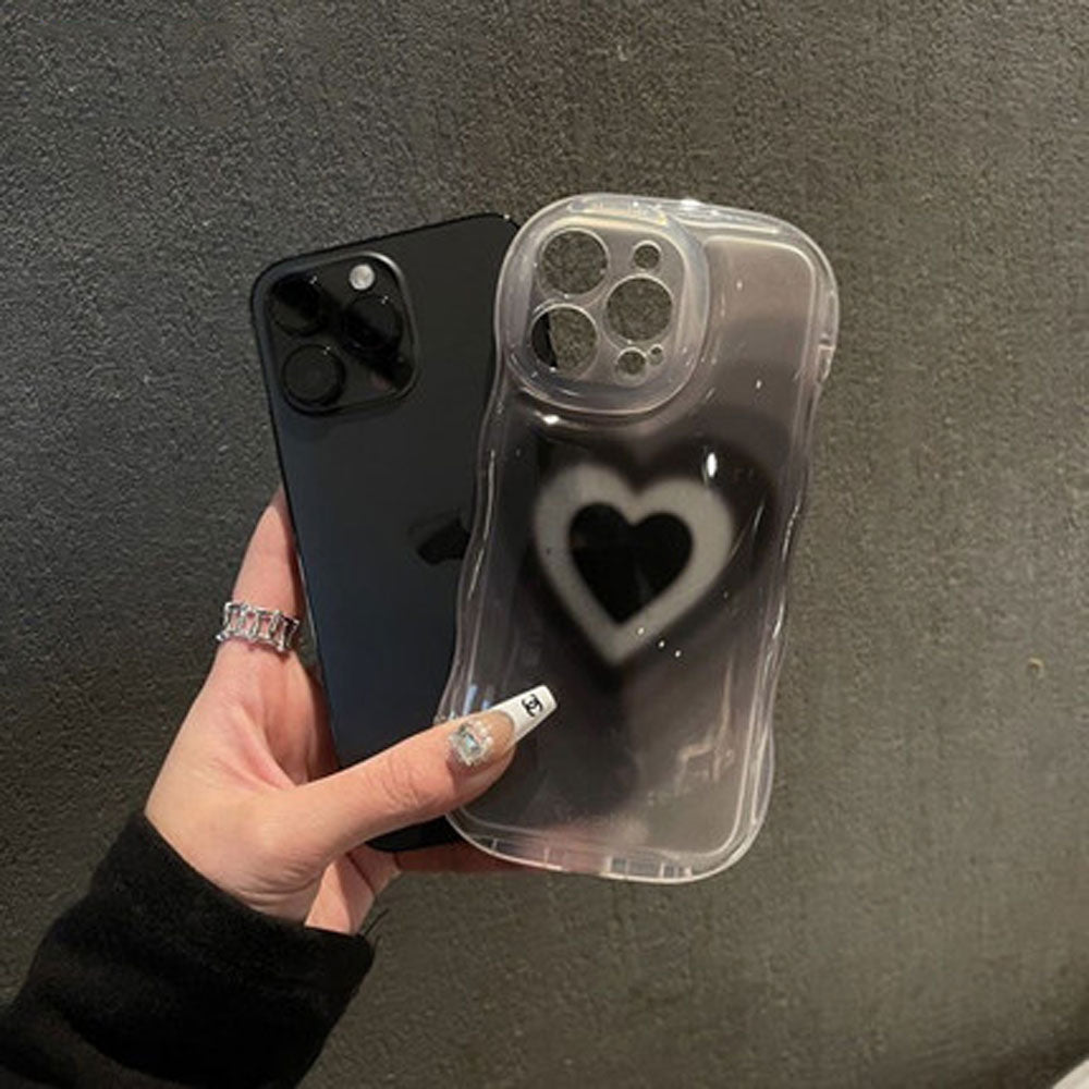 Black Groovy Heart iPhone Case