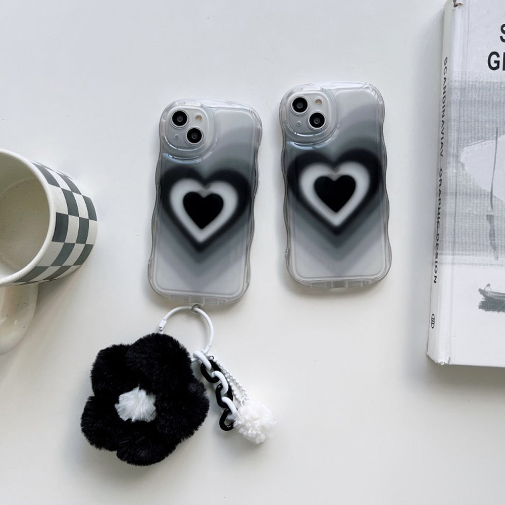 Black Groovy Heart iPhone Case