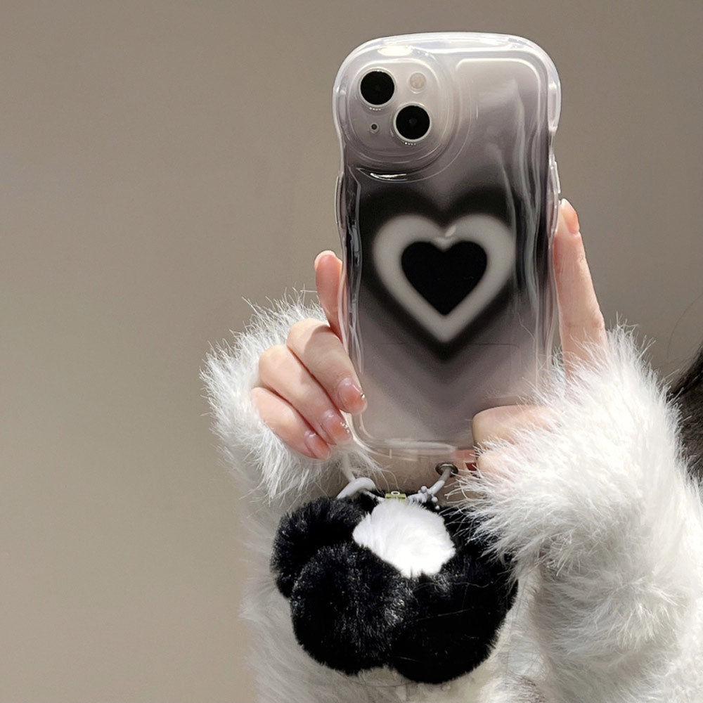 Black Groovy Heart iPhone Case