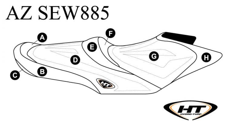 Hydro-Turf Premier Custom Seat Cover for Sea Doo GTR 215 / GTI SE 130 / GTI SE 155 / GTI Ltd 155 (12-16)