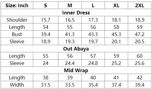 Eid 10 Color Options Silk Feeling 4 Pieces Set Muslim Women Abaya Dress Solid Color