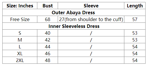 2 Pieces Set Shining Jacquard Women Abaya Dress With Inner Sleeveless Dress