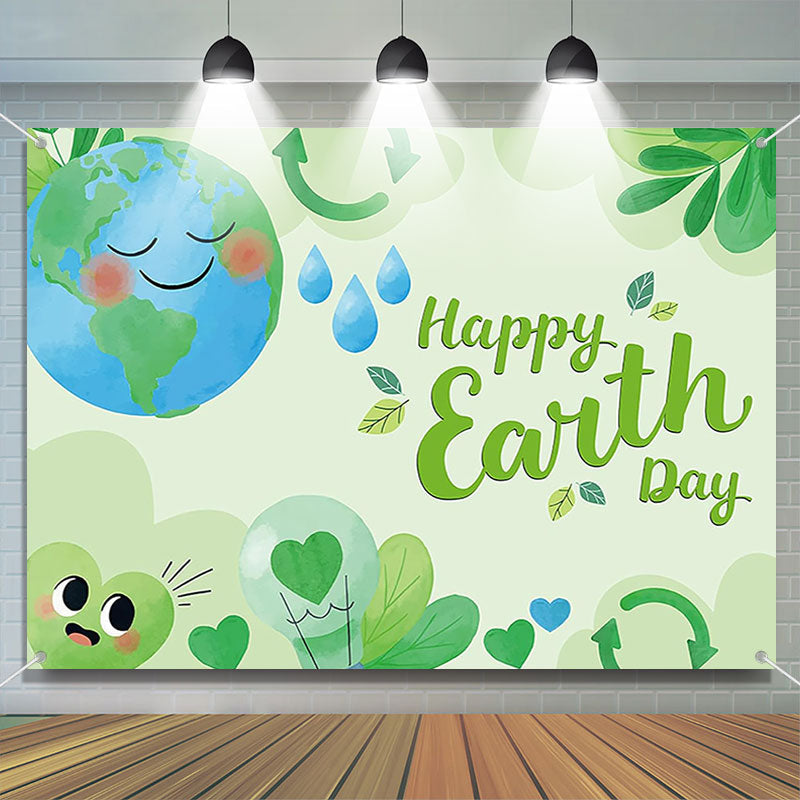 Green Nature Recycle Eco Happy Earth Day Backdrop