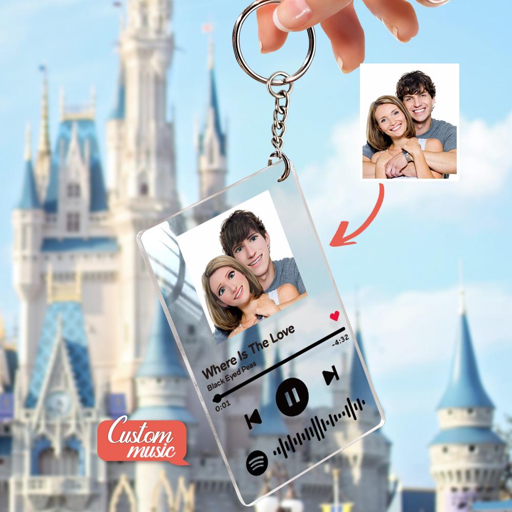 Scannable Spotify Code Comic Filter Plaque Keychain Music and Photo