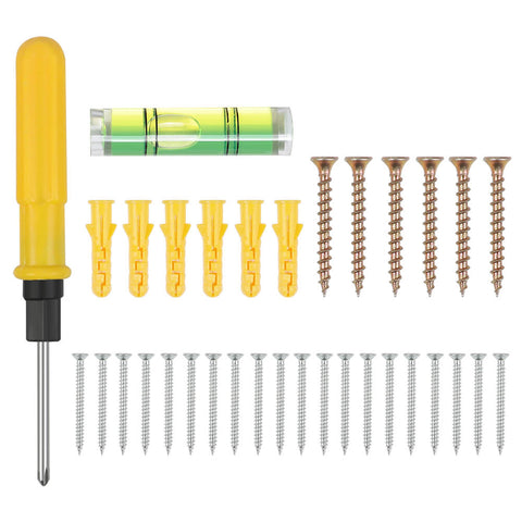 hardware tools for assembly of the wall corner zig zag shelf