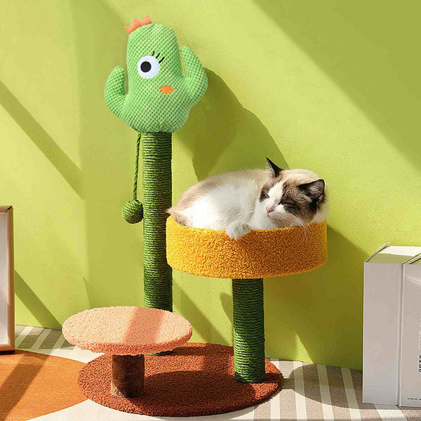 fun cat scratcher tower