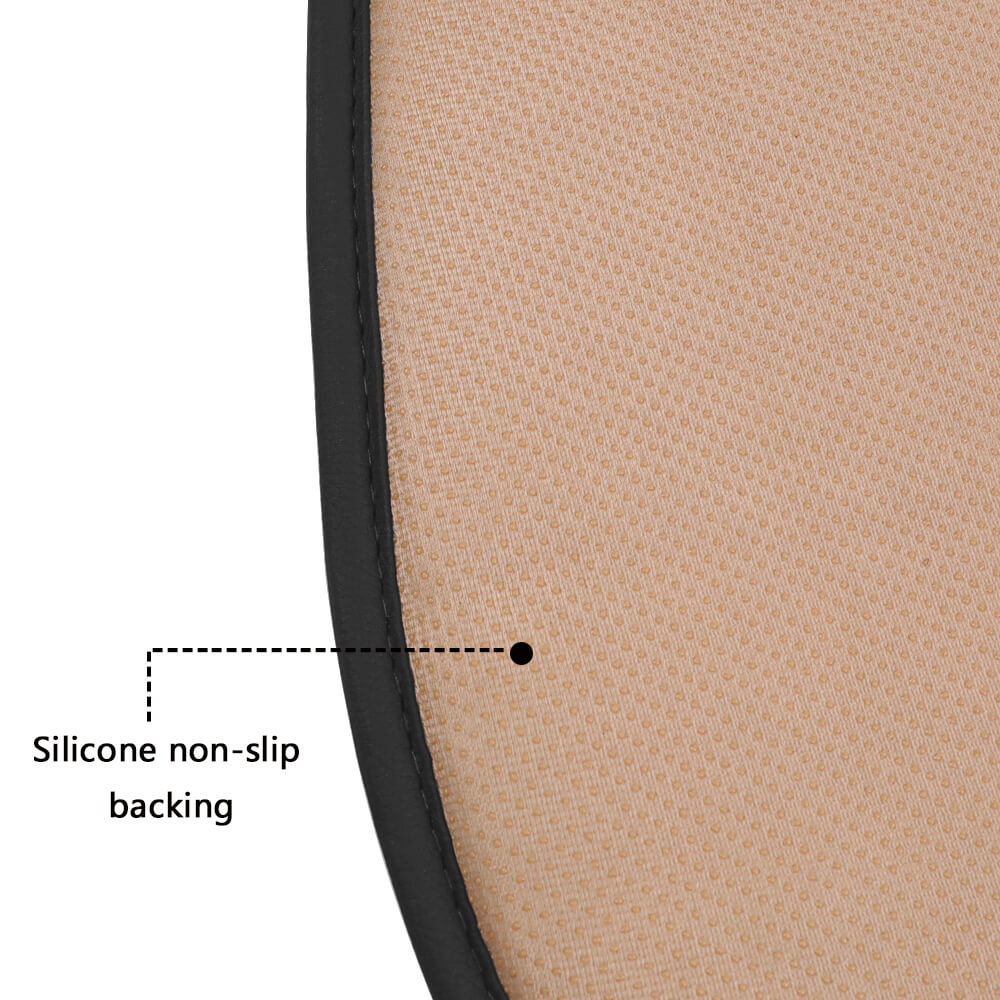 The back side of the leather linen car seat cover