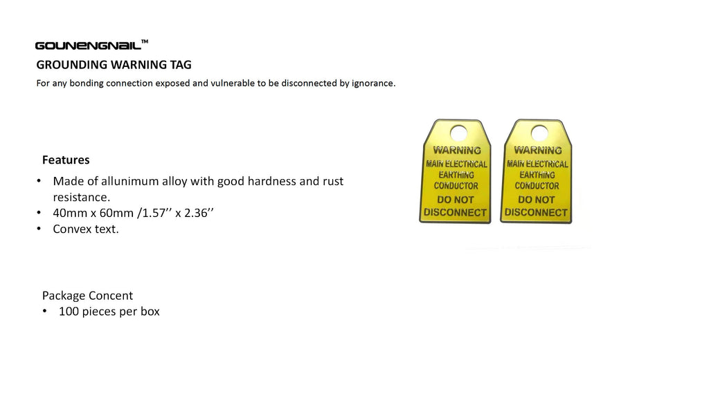 Grounding Warning Tag – GOUNENGNAIL ELECTRICAL
