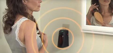 Keramisk värmare visad i hemmet